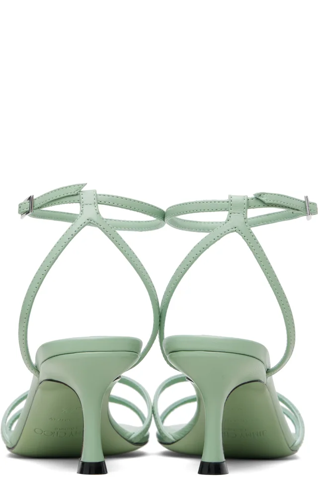 Jimmy Choo Green 1998 Leo 65 Heeled Sandals, photo 2 of 2 from SSENSE