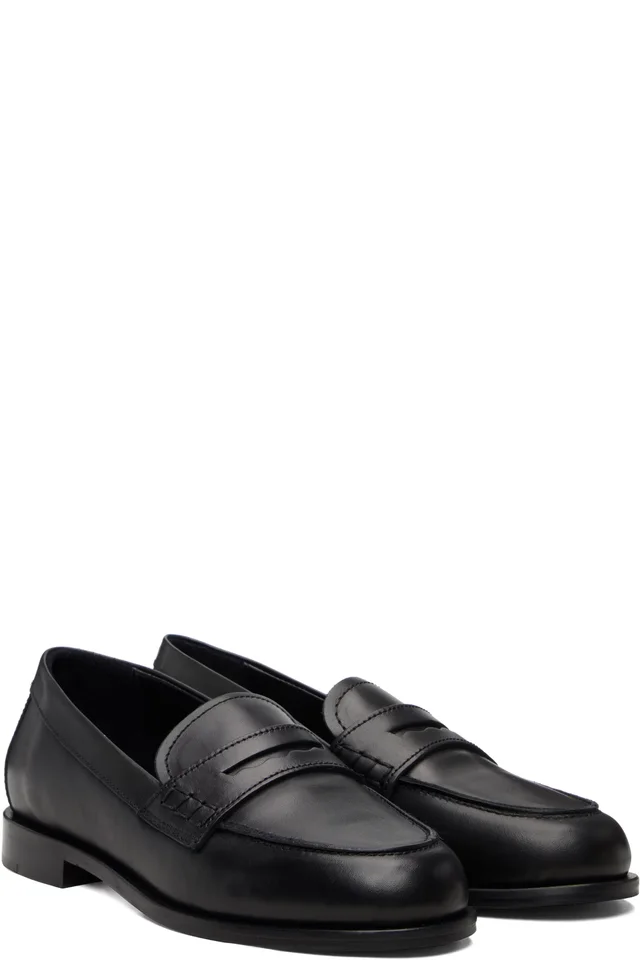 Aeyde Black Oscar Leather Loafers, photo 4 of 5 from SSENSE