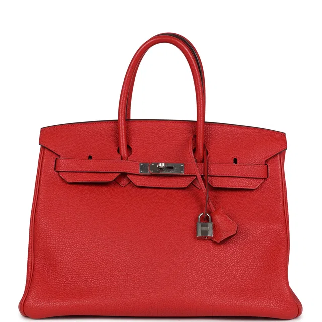 Hermès Birkin 35 Geranium Togo Palladium Hardware in Togo leather from Madison Avenue Couture