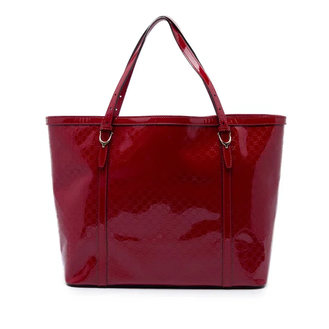 Red Gucci Microguccissima Patent Nice Tote in Red Patent leather from Designer Revival