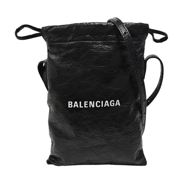 Balenciaga Logo Crossbody Bag in black Leather from Grailed