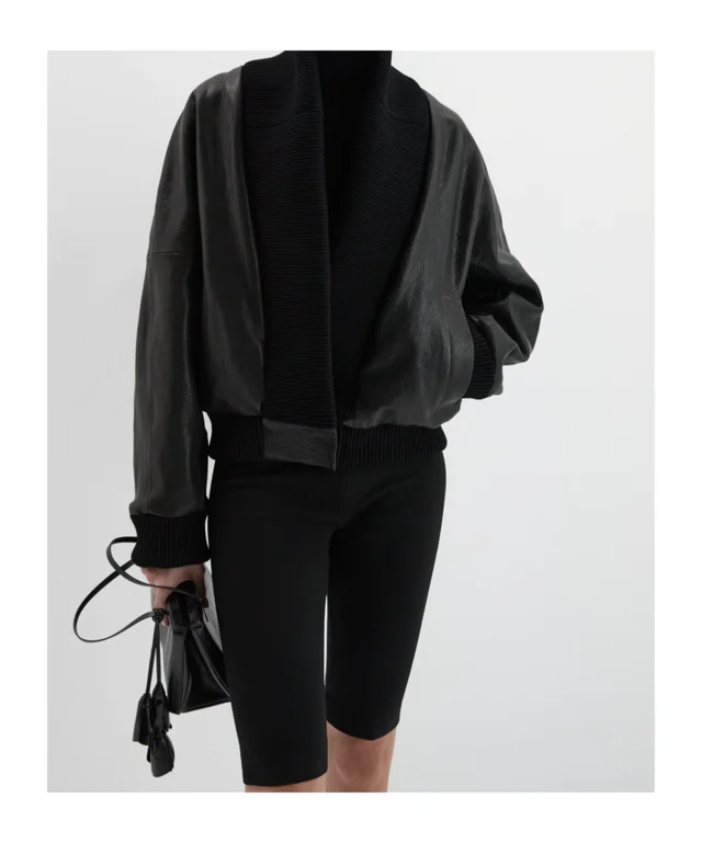 Magda Butrym Leather Bomber Jacket, photo 3 of 4 from SENSER