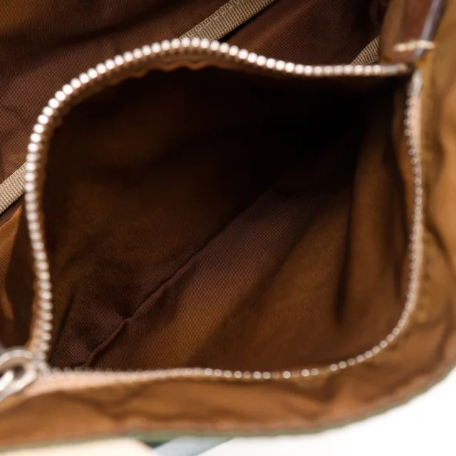 Prada Mini Tote Nylon Khaki Handbag with Brooch in Green Nylon from The Reluxe, photo 2 of 2