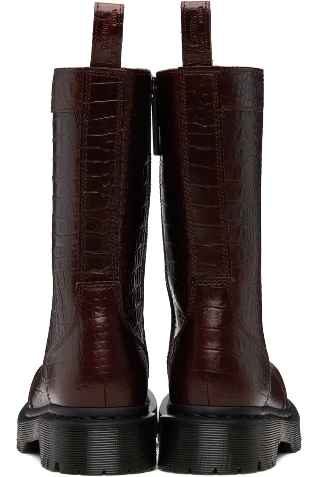 Dr. Martens Burgundy Rejena Boots, photo 2 of 5 from SSENSE
