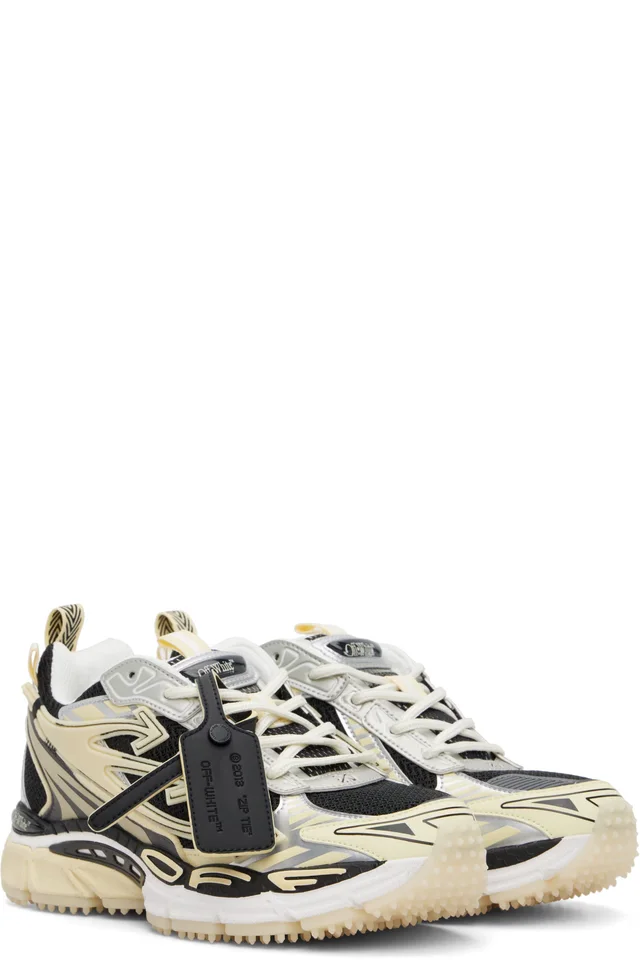 Off-White Black & Beige 'Be Right Back' Glow-In-The-Dark Sneakers, photo 4 of 5 from SSENSE