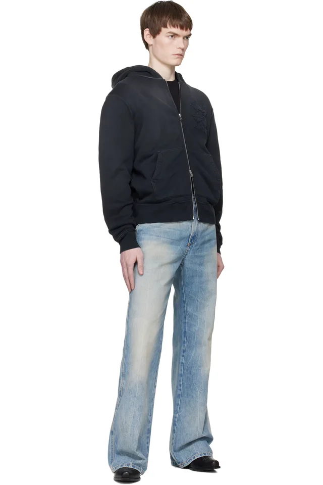 AMIRI Black MA Quad Zip Hoodie, photo 4 of 4 from SSENSE
