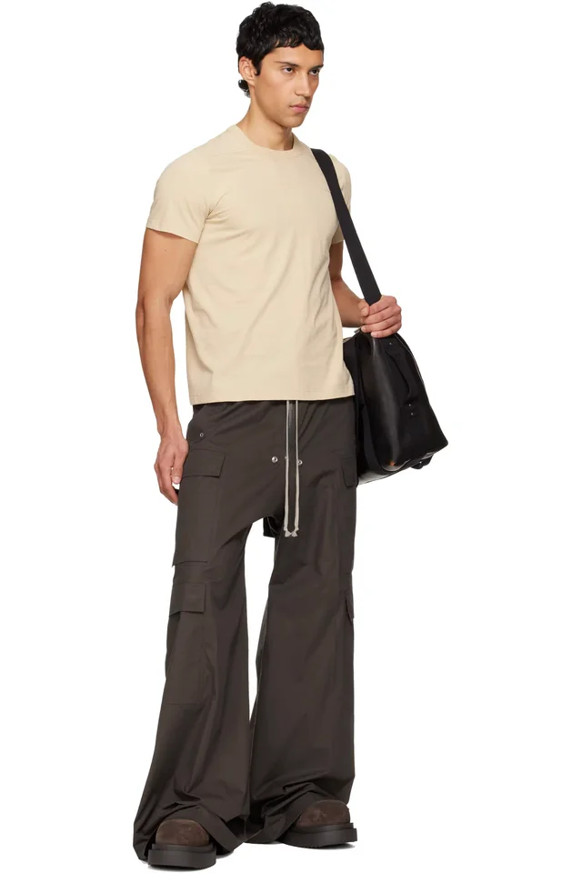Rick Owens Beige Temple Short Level T-shirt, photo 4 of 4 from SSENSE