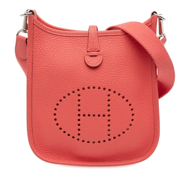 Pink Hermès Clemence Amazone Evelyne TPM 16 Crossbody Bag in Pink Clemence leather from Designer Revival
