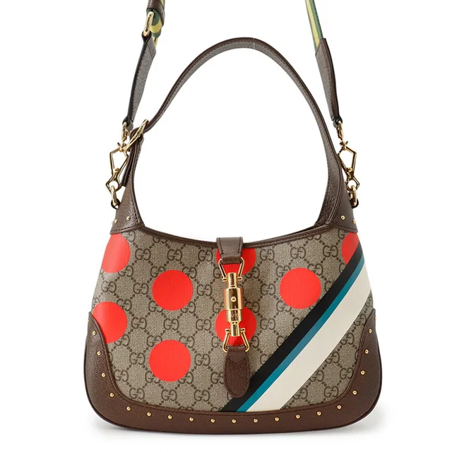 Gucci Jackie1961 GG Supreme 2WAY Shoulder Beige/Multicolor678843 GG Supreme Leather Size Small in Beige Leather from GALLERY RARE