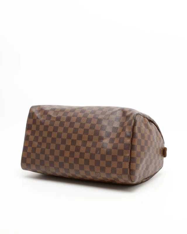 Louis Vuitton Damier Ebene Speedy 35 Bag in Brown Canvas from A Retro Tale, photo 4 of 10