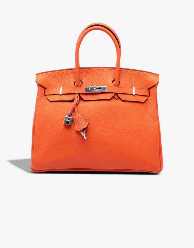Hermès Birkin 35 Clémence Orange in Orange Clemence leather from SACLÀB