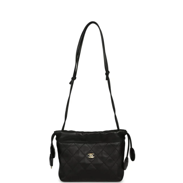 Chanel CC Drawstring Clutch in Black Lambskin from Madison Avenue Couture, photo 8 of 10