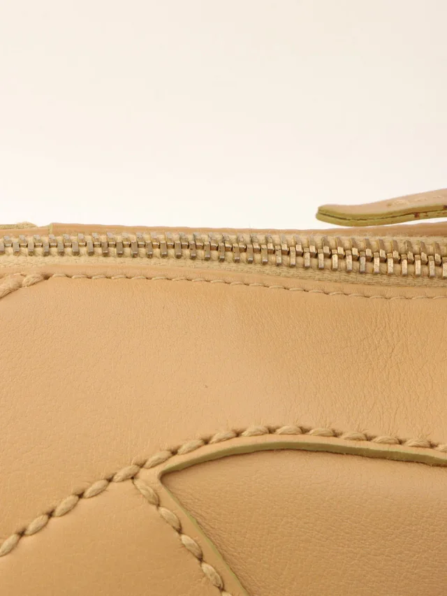 Chanel Around 2004 CC logo stitch handbag Beige from VINTAGE QOO TOKYO, photo 10 of 14