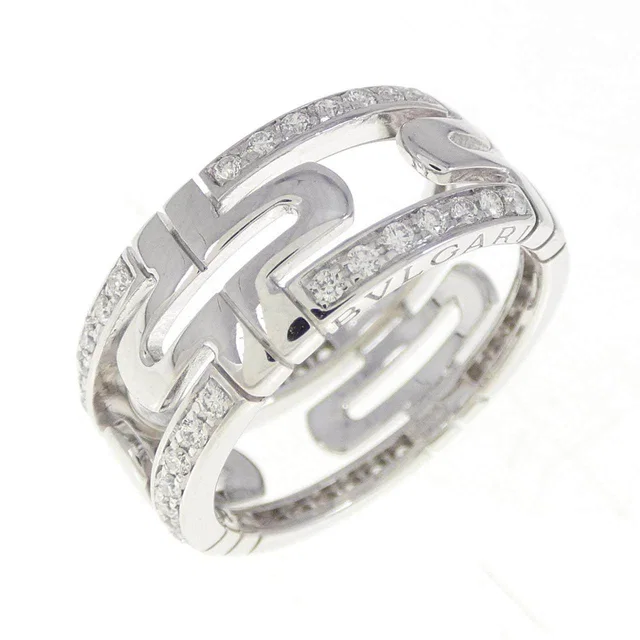 Bvlgari Parentesi Small 750 White Gold Diamond Ring Size 8 in White from LuxUness