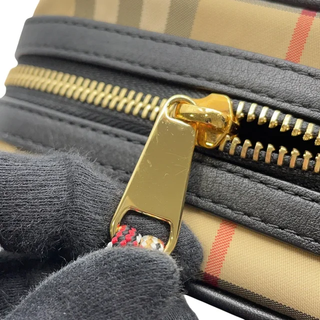 Burberry Nova Check B Patch Shoulder Bag Beige/Black/Red8023901 Nylon Leather in Black Nylon from GALLERY RARE, photo 9 of 13