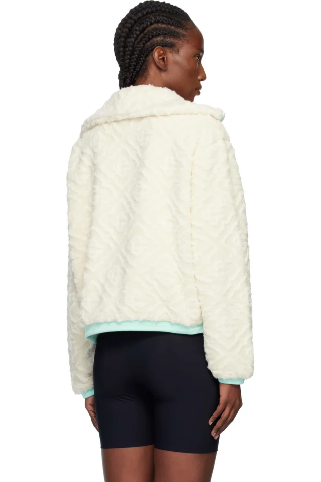 Casablanca Off-White Monogram Jacquard Fleece Jacket, photo 3 of 4 from SSENSE