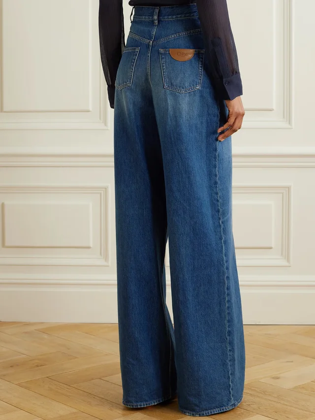 CHLOÉ High-rise wide-leg jeans in blue 100% Cotton, photo 4 of 6 from NET-A-PORTER (Canada)