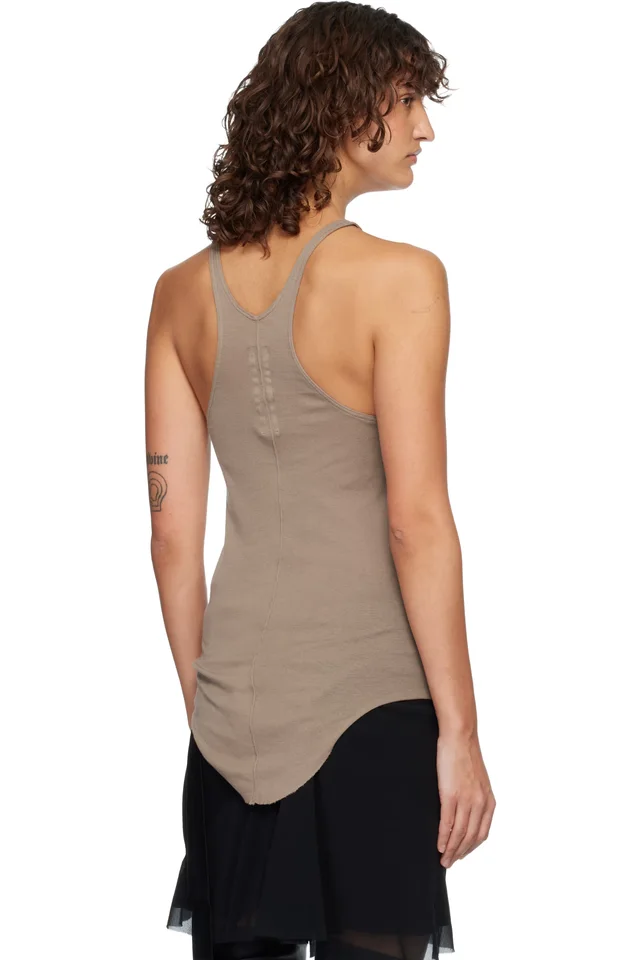 Rick Owens DRKSHDW Taupe Temple Racer Back Tank Top, photo 3 of 4 from SSENSE