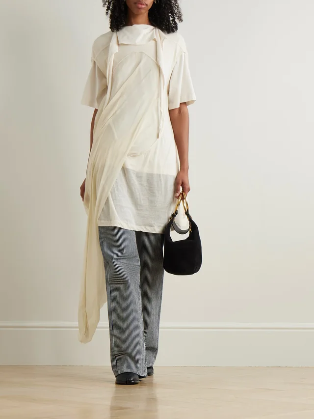 R13 Lace Back Jane striped high-rise wide-leg jeans in Blue, photo 2 of 2 from NET-A-PORTER (Canada)