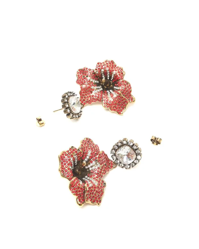 Prada Flower Rhinestone Earrings from A Retro Tale, photo 2 of 6