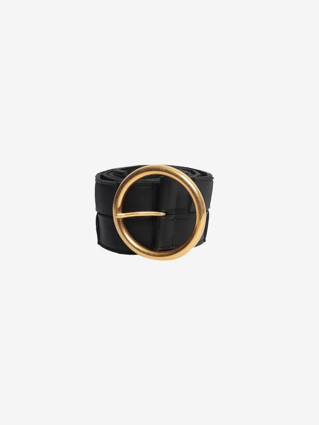 Bottega Veneta Black Intrecciato leather belt in Black Woven leather from Sign of the Times