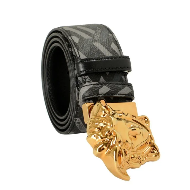 Versace Men's Belt - Black/Grey in black|gray from Depop, photo 6 of 6