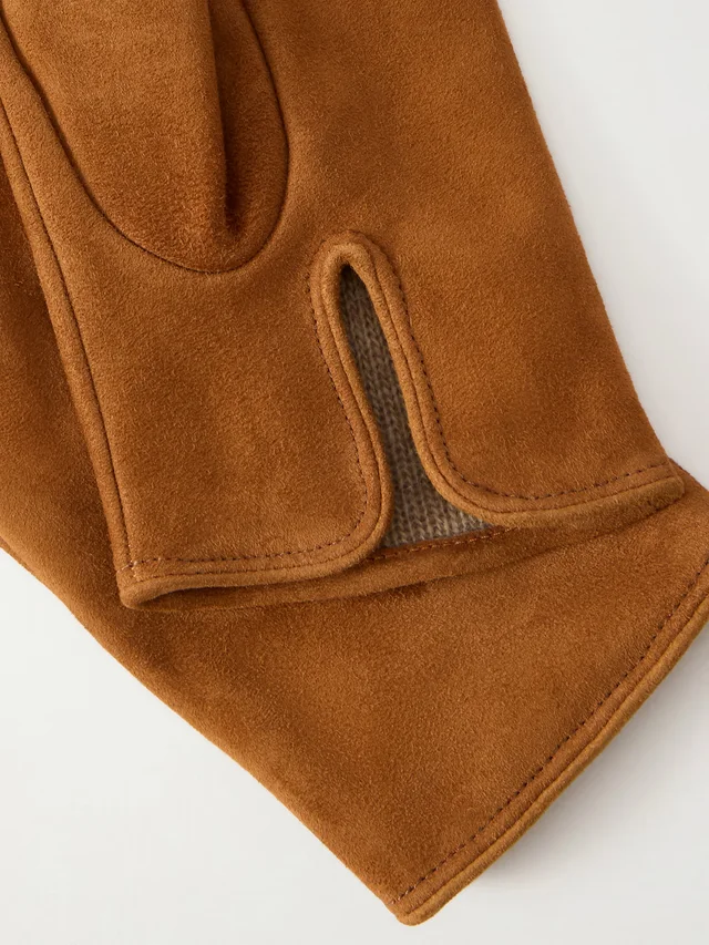NOUR HAMMOUR Suede gloves in Beige, photo 2 of 2 from NET-A-PORTER (Canada)