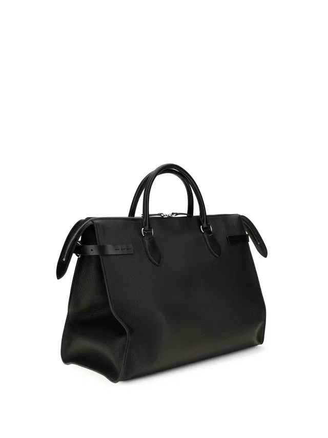 Valentino Garavani Antibes Top Handle Bag — Black Calf Leather in Black Calfskin from HEWI