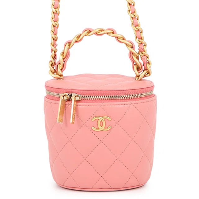 Chanel Matelasse Vanity Chain Shoulder Pink Lambskin in Pink Lambskin from GALLERY RARE