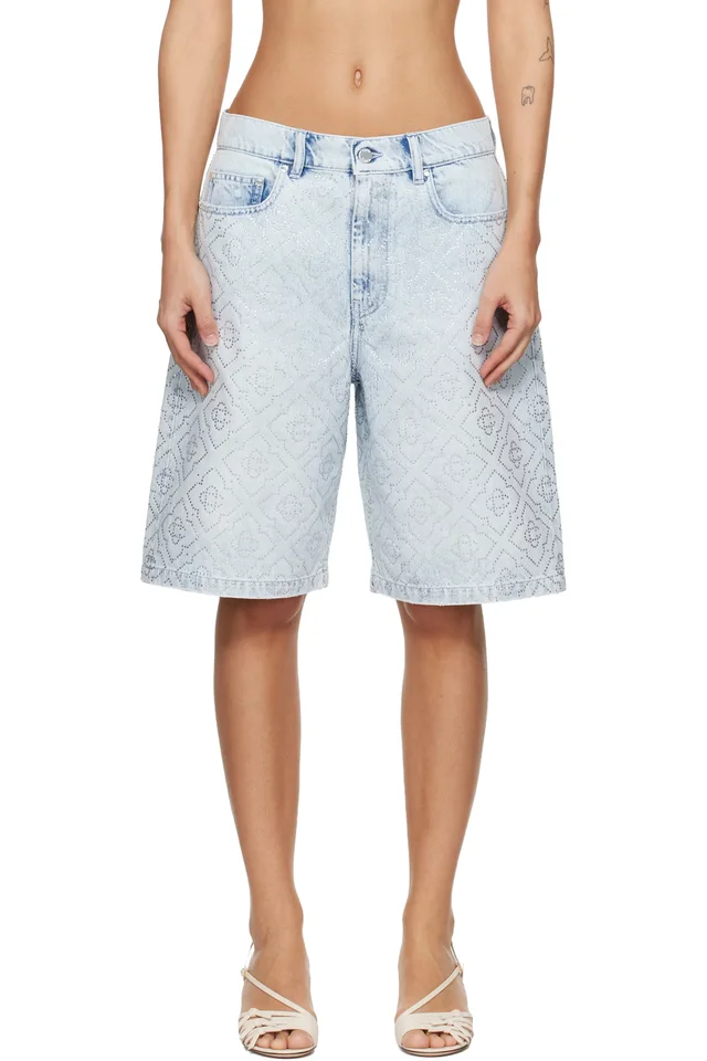 Casablanca Blue Hotfix Baggy Denim Shorts, image 1 of 1 from SSENSE