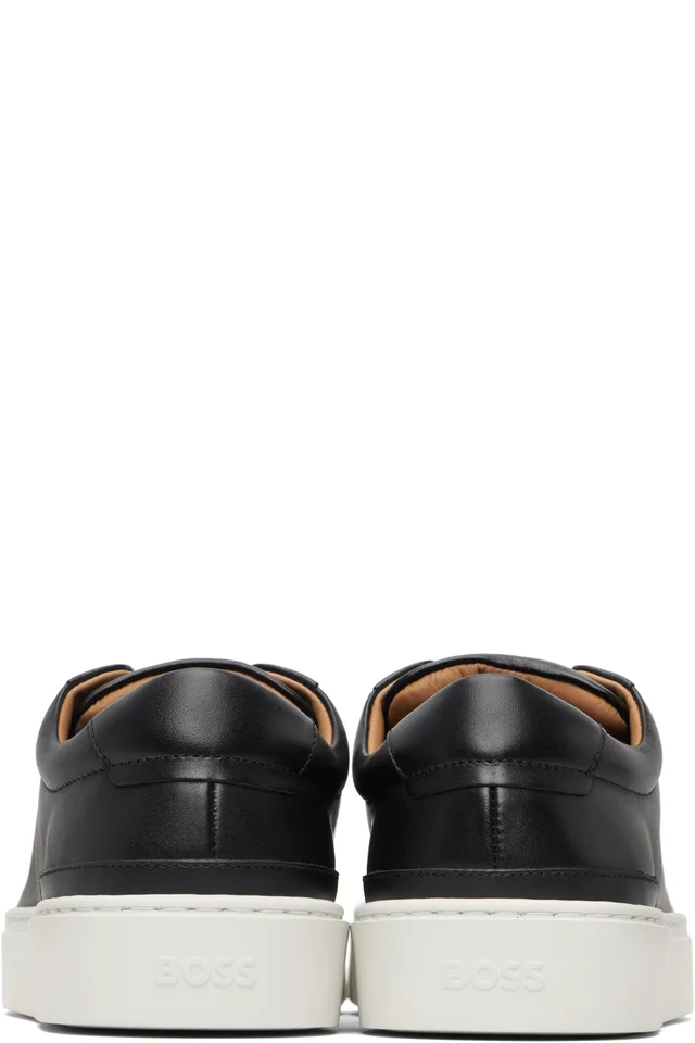 BOSS Black Leather Gary Sneakers, photo 2 of 3 from SSENSE