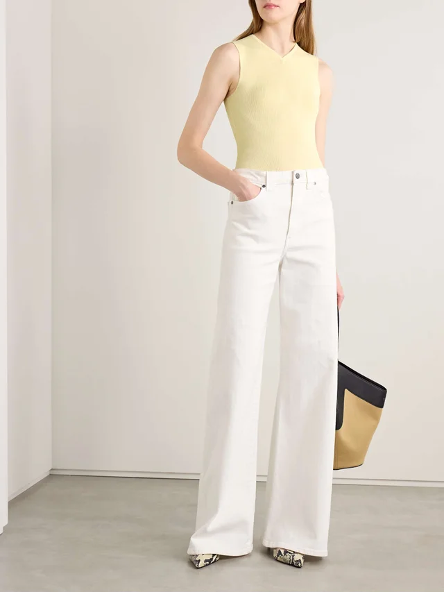KHAITE Renato ribbed wool-blend jersey tank in Yellow, photo 2 of 2 from NET-A-PORTER (Canada)