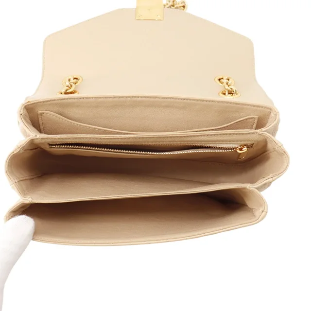 Celine C Medium Quilted ChainShoulder Bag Beige187253BFC Leather in Leather from GALLERY RARE, photo 7 of 18