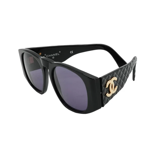 Chanel Vintage Cocomark Sunglasses Matelasse Black Eyewear in Black from Luxury Promise