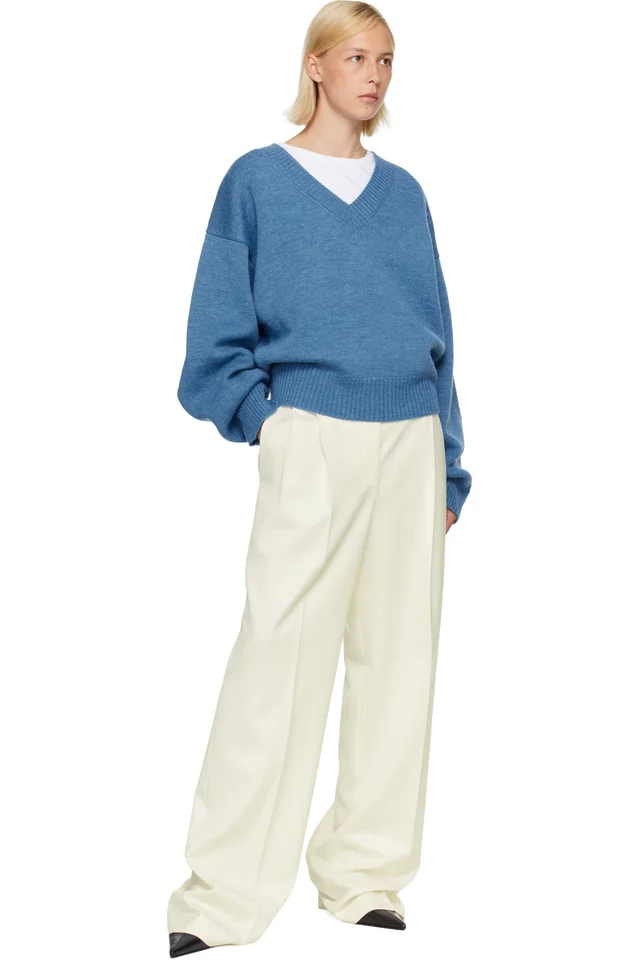 Róhe Off-White Mid-Waist Tailored Trousers, photo 4 of 4 from SSENSE