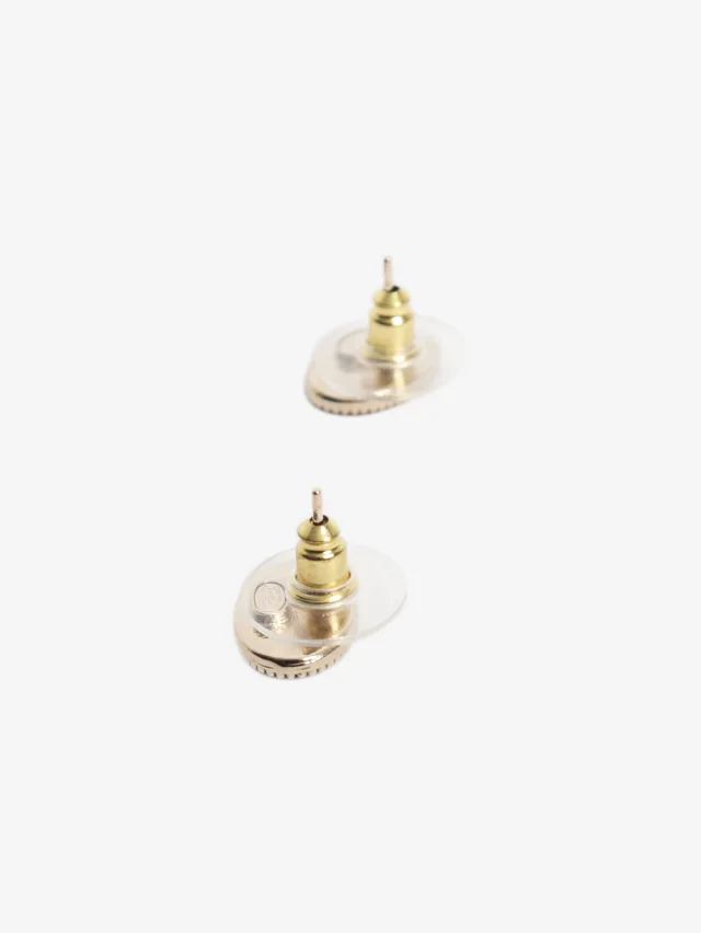 Chanel Black and gold CC oval stud earrings in Black from Sign of the Times, photo 4 of 4