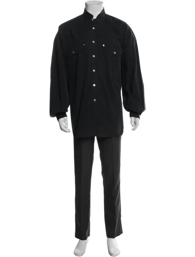Versace Medusa Insignia Long Sleeve Shirt in black from The RealReal