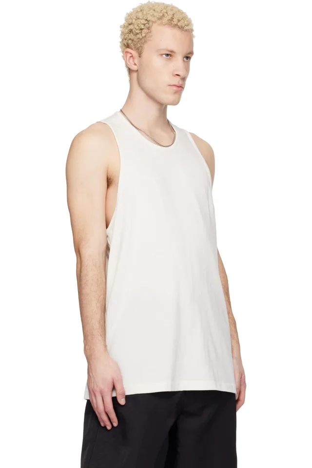 Fear of God ESSENTIALS Off-White Signature Essential Tank Top, photo 2 of 4 from SSENSE