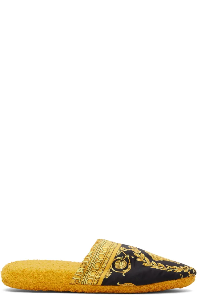 Versace Gold & Black 'I Heart Baroque' Slippers from SSENSE, photo 1 of 1