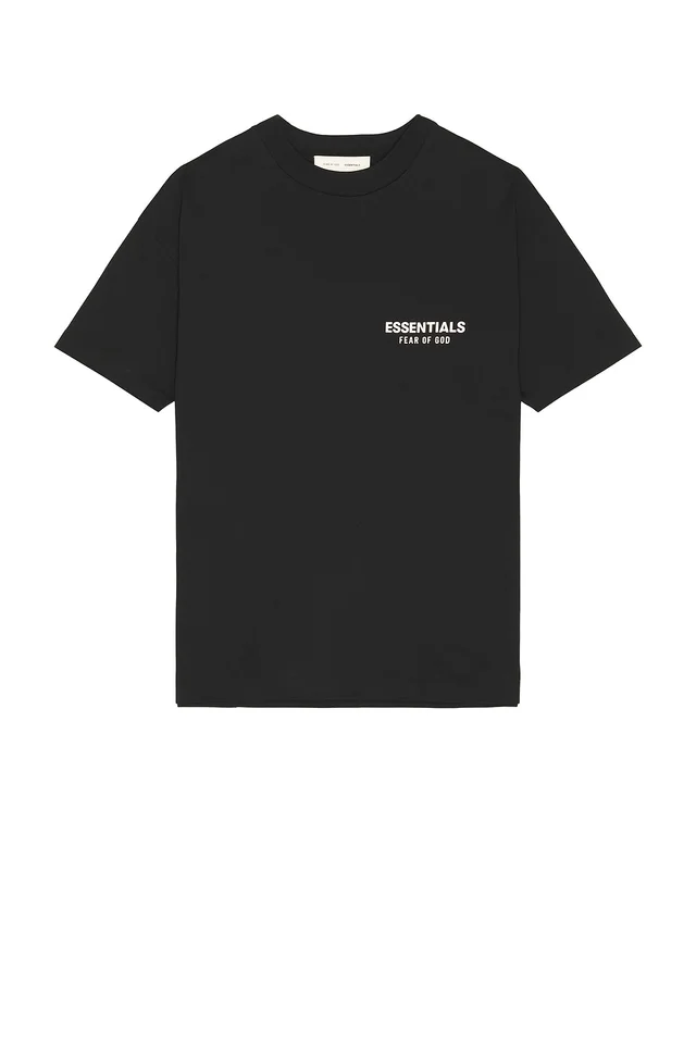 Fear of God ESSENTIALS Classic Fit T-Shirt Back Logo in Vintage Black, photo 4 of 4 from REVOLVE (Canada)