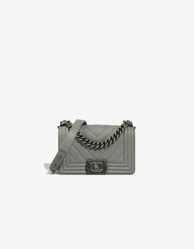 Chanel Boy Small Caviar Grey in Grey Caviar leather from SACLÀB