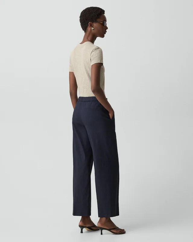 Theory Classic Straight Pull-On Pant in Good Linen, photo 4 of 6 from Theory