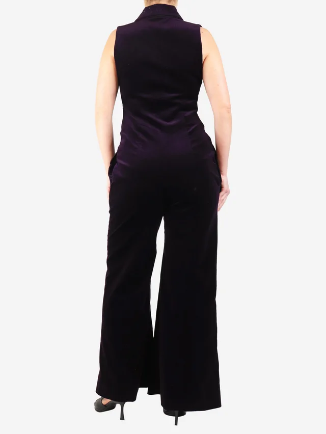 Zimmermann Aubergine corduroy jumpsuit - size UK 12 from Sign of the Times, photo 2 of 3