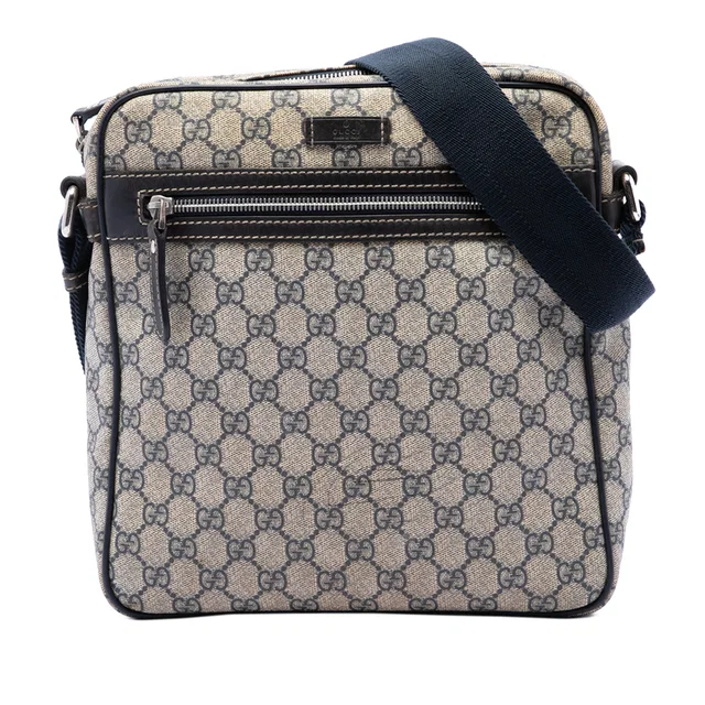 Beige Gucci GG Supreme Crossbody in Beige Coated canvas from Designer Revival