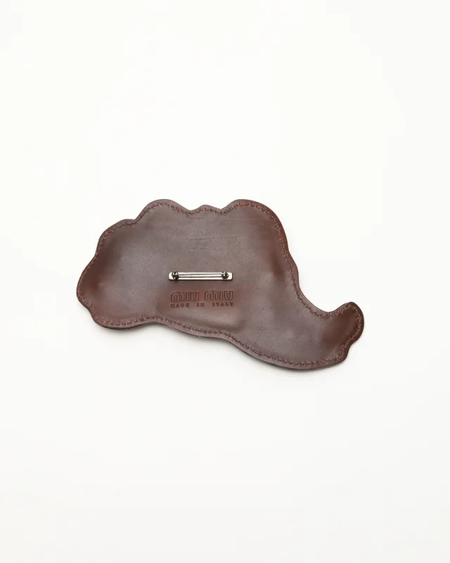Miu Miu Large Leather Brooch in Leather from A Retro Tale, photo 3 of 5