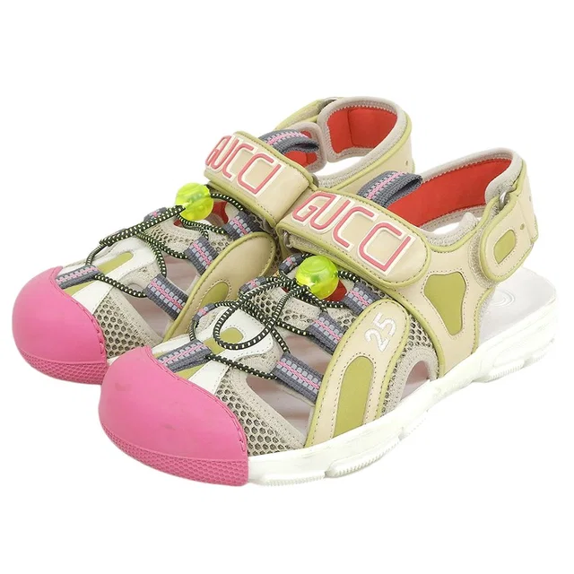 Gucci Mesh Velcro Sandals Shoes Multicolor in Multicolor from The Reluxe