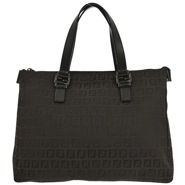 Loewe Fendi Dark Brown Zucchino Tote Handbag in Brown Canvas from AMORE Vintage Tokyo