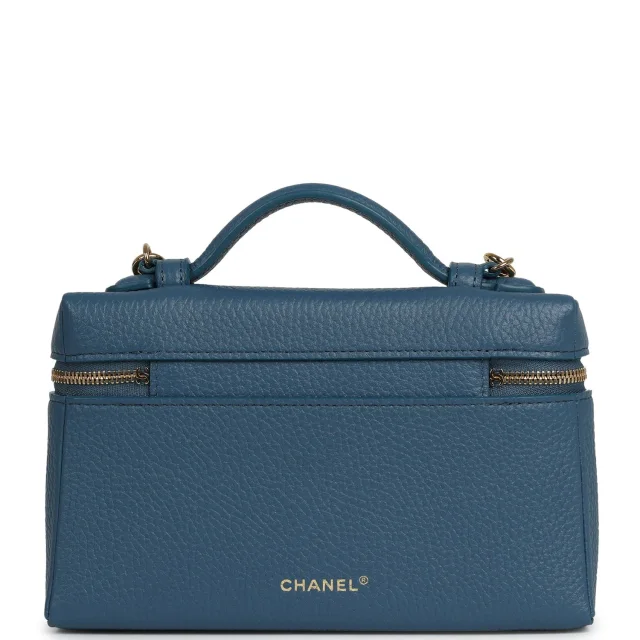 Chanel "Supple" Top Handle Long Vanity Case in Blue Caviar leather from Madison Avenue Couture, photo 4 of 9