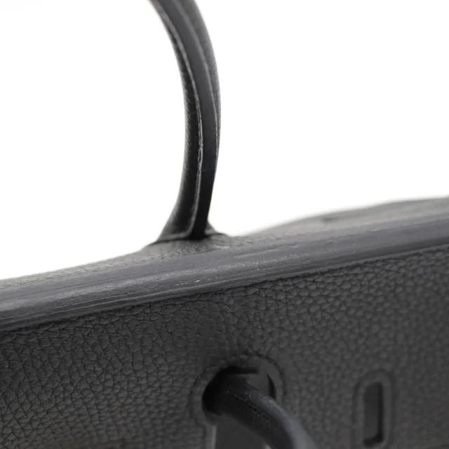 (Super new ♥️ complete accessories) Hermès Birkin 25 BK25 black with gold hardware Togo calfskin handbag platinum package C engraving in Togo leather from Popchill, photo 11 of 22