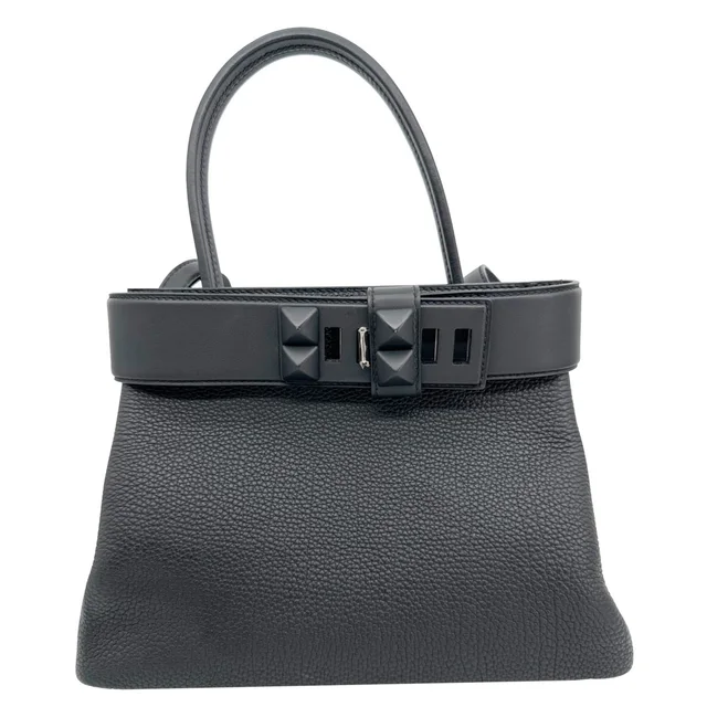 Hermès Medor Clous Togo Swift Leather Crossbody Bag Black in Black Togo leather from Dallas Designer Handbags